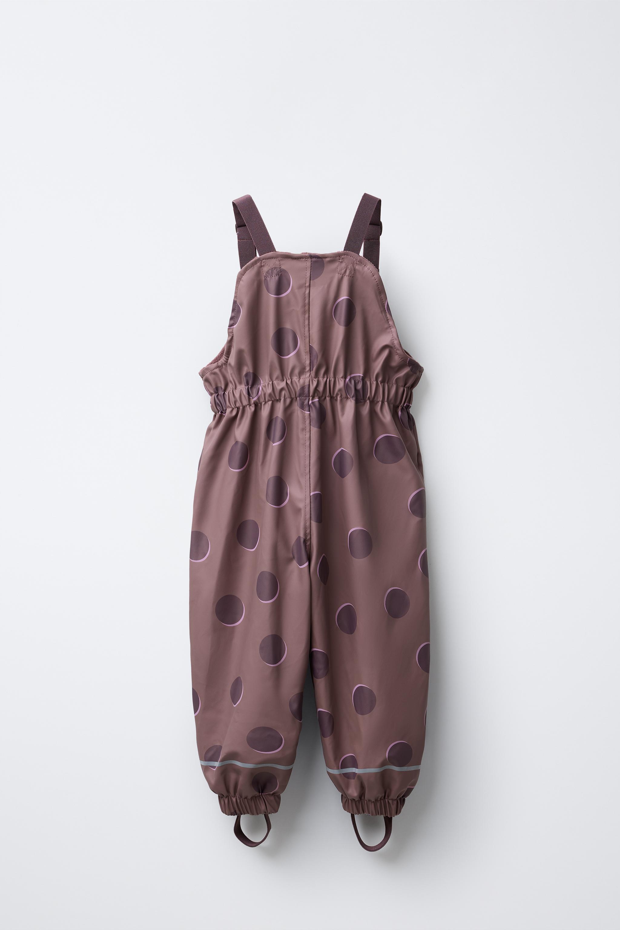 WATER RESISTANT POLKA DOT RUBBERIZED OVERALLS